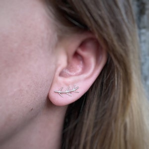 Olive Branch Ear Climbers / Sterling Silver Earring Climber image 5