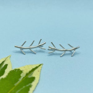 Olive Branch Ear Climbers / Sterling Silver Earring Climber image 2