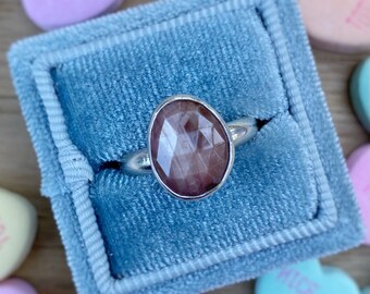 READY TO SHIP Rose Cut Red Ochre Sapphire Ring / Size 5.25 / Handmade and One of a Kind!