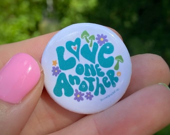 Love One Another (Blue) 1.25" Pin Back Button