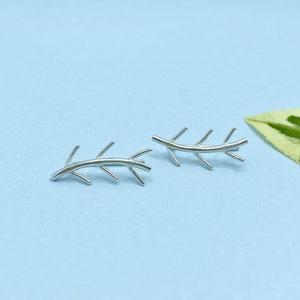 Olive Branch Ear Climbers / Sterling Silver Earring Climber image 8