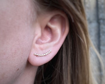 Bubble Ear Climbers / Gold Filled / Minimalist Earring Climber