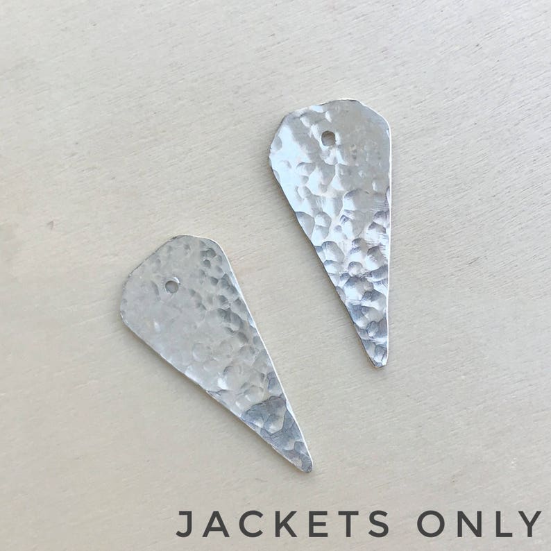 Euclid Ear Jackets / Sterling Silver Geometric Earring Jacket Set / Hammered Metal / Triangle / Spike Ear Jacket / Add On / Jacket Only image 5