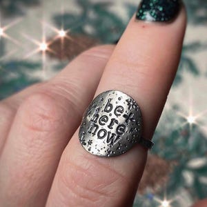 Custom Sterling Silver Handstamped Circle Ring / Made-to-Order Handcrafted Jewelry