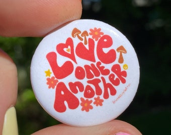 Love One Another (Red) 1.25" Pin Back Button