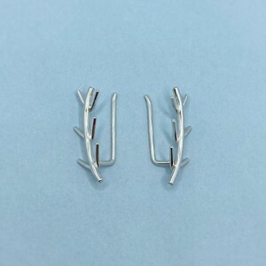 Olive Branch Ear Climbers / Sterling Silver Earring Climber image 4