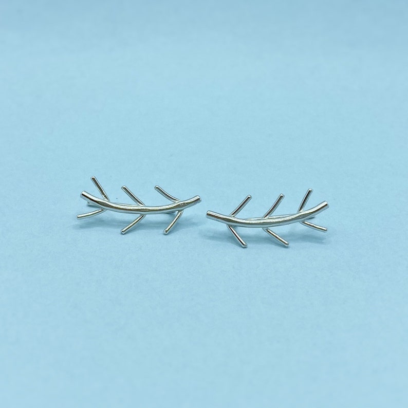 Olive Branch Ear Climbers / Sterling Silver Earring Climber image 6