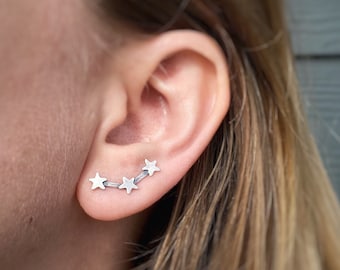 Constellation Ear Climbers / Sterling Silver Earring Climber / Orion's Belt / Space Jewelry / Constellation Jewelry / Star Earring / Galaxy