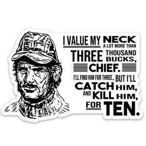 JAWS die-cut Vinyl sticker! Quint quote!