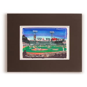 Fenway Park, Handgemachter Druck, Boston Red Sox, Boston MA, Grünes Monster, Grußkarte, Wandkunst, Illustration, Geschenke für ihn, Geschenke für sie
