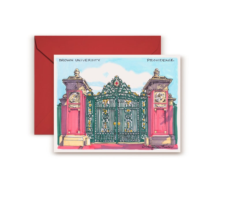 Van Wickle Gates Print, Brown University, Providence RI, Graduation Gift image 3