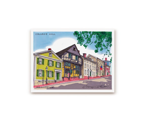 College Hill Art Print, Brown University, Providence RI