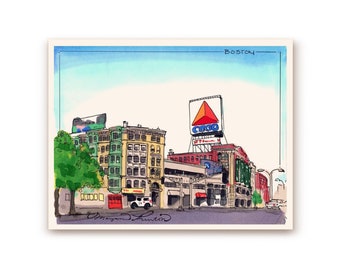 Citgo Sign Handmade Art Print, Boston MA Cityscape