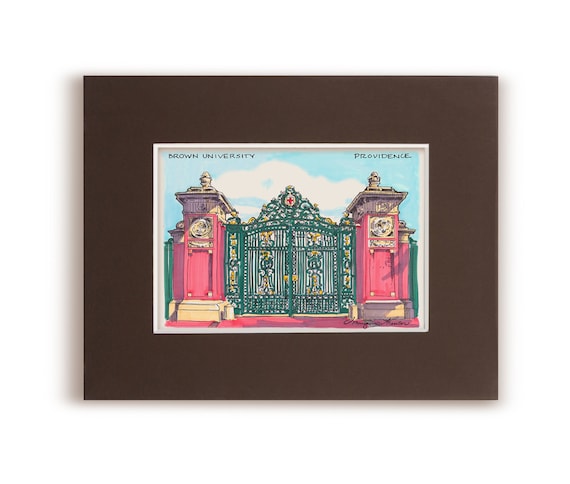 Van Wickle Gates Print, Brown University, Providence RI, Graduation Gift