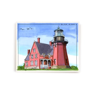 Blockinsel Südostlicht, Blockinsel Leuchtturm, Rhode Island, Mohegan Bluffs, Kunstdruck, Wandkunst, Wohnkultur, Zuhause