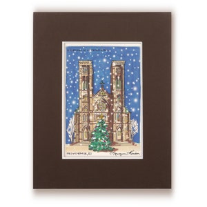 Cathédrale Saints-Pierre-et-Paul, Carte de Noël, Providence RI, Place de la Cathédrale, Diocèse de Providence, Cathédrale de la Providence, Tirage d’art