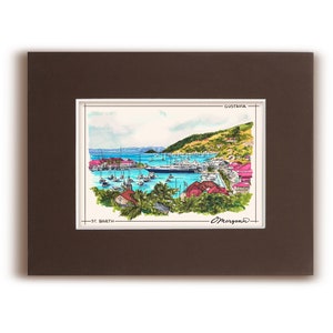Gustavia Harbor Post Card, Haven van Gustavia, St Barts, St Barth, St Barthelemy, Frans West-Indië