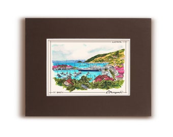 St Barths Art Print, Gustavia Harbor, French West Indies