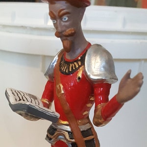 Hand painted, metal, Conquistador statue