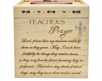 Teacher Treasure Box - Maple - Teacher Box - Teacher's Prayer