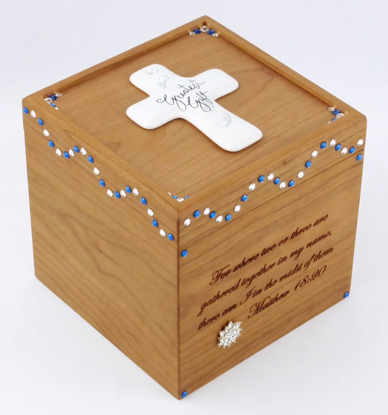 Wooden Prayer Box Cherry Prayer Box Matthew 18 Etsy