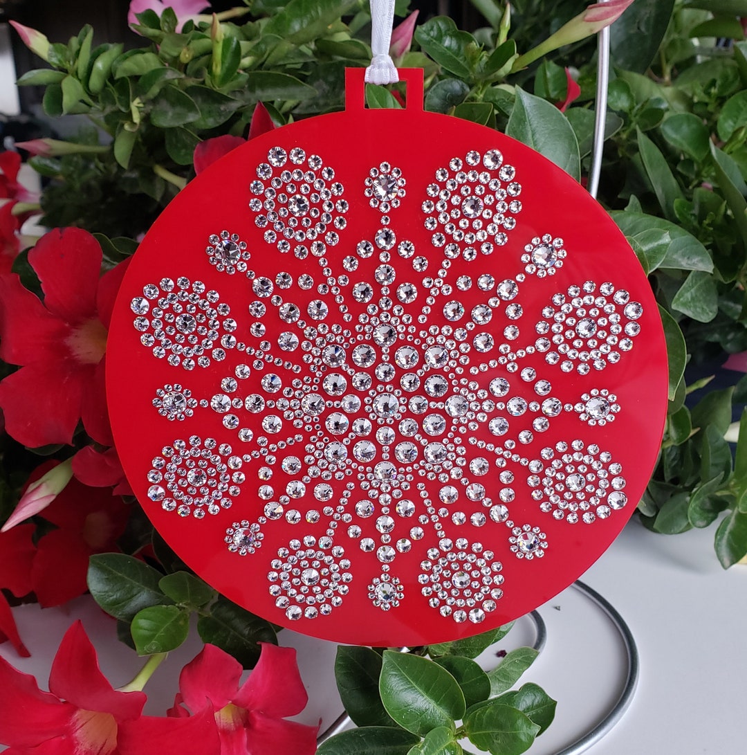 Crystallized Mandala Christmas Ornament in Red, Just Released Item ...