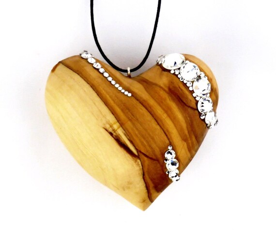 heart shaped ornaments olive wood heart ornament ooak etsy