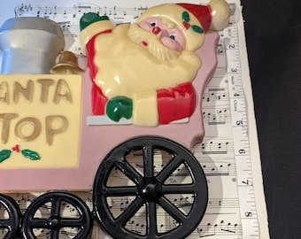Vintage "Santa Stop" Plastic Santa Stop Yard Ornament
