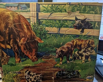 Two Vintage Children's Farm Yard Puzzles