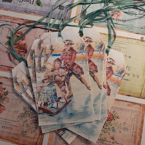 Vintage Inspired Winter Skating Tags