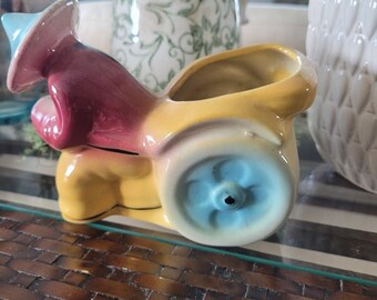 Vintage Asian with Pull Cart Planter