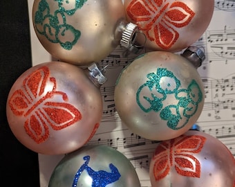 Vintage Glitter Ornaments