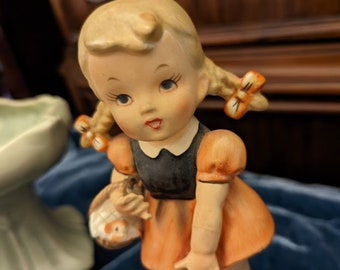 Vintage Figurine by ERICH STAUFFER #8262-Girl with Basket