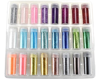 Sparkling Craft Glitter, Assorted Colors, 2-1/2-Inch, 24-Piece