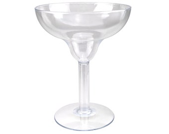 Plastic Large Margarita Glass Cup, 9-Inch, Clear