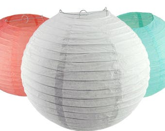 hanging round paper lanterns