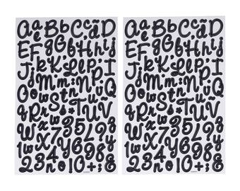 Chalkboard Font Alphabet Stickers, 7/8-Inch, 2-Sheets