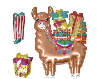 Sparkling Wild Llama 3D Foil Stickers 11-Piece