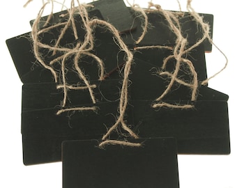 Chalkboard Wooden Tags,  Rectangular, 3-3/4-Inch, 10-Piece