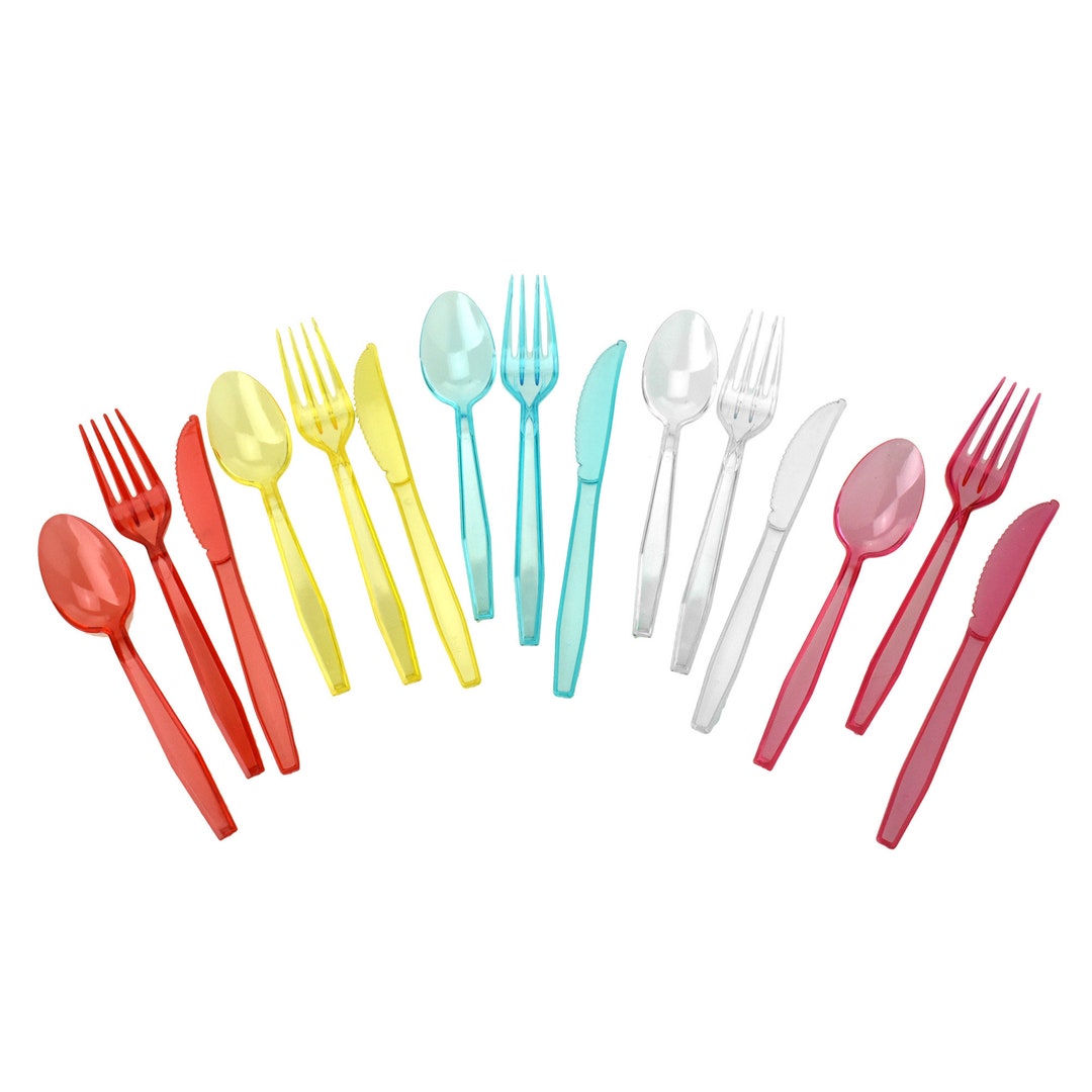 Transparent Plastic Cutlery Assorted Sizes 24-Piece Etsy 日本