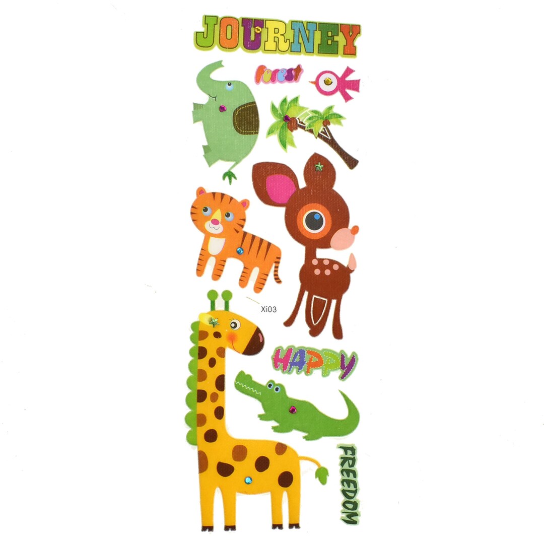 3D Jungle Animal Puffy Stickers, 11piece Etsy