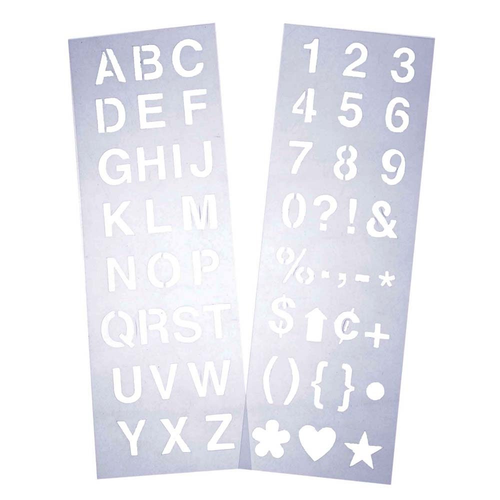 Homeford Alphabet Letter & Number Stencil Set, 1-Inch, 2-Sheets