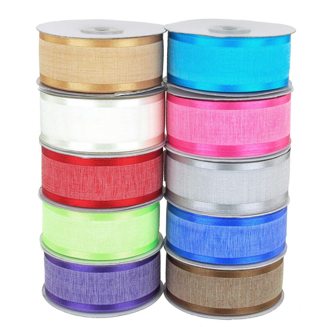 Faux Linen Ribbon With Satin-edge, 1-1/2-inch, 25 Yards - Etsy