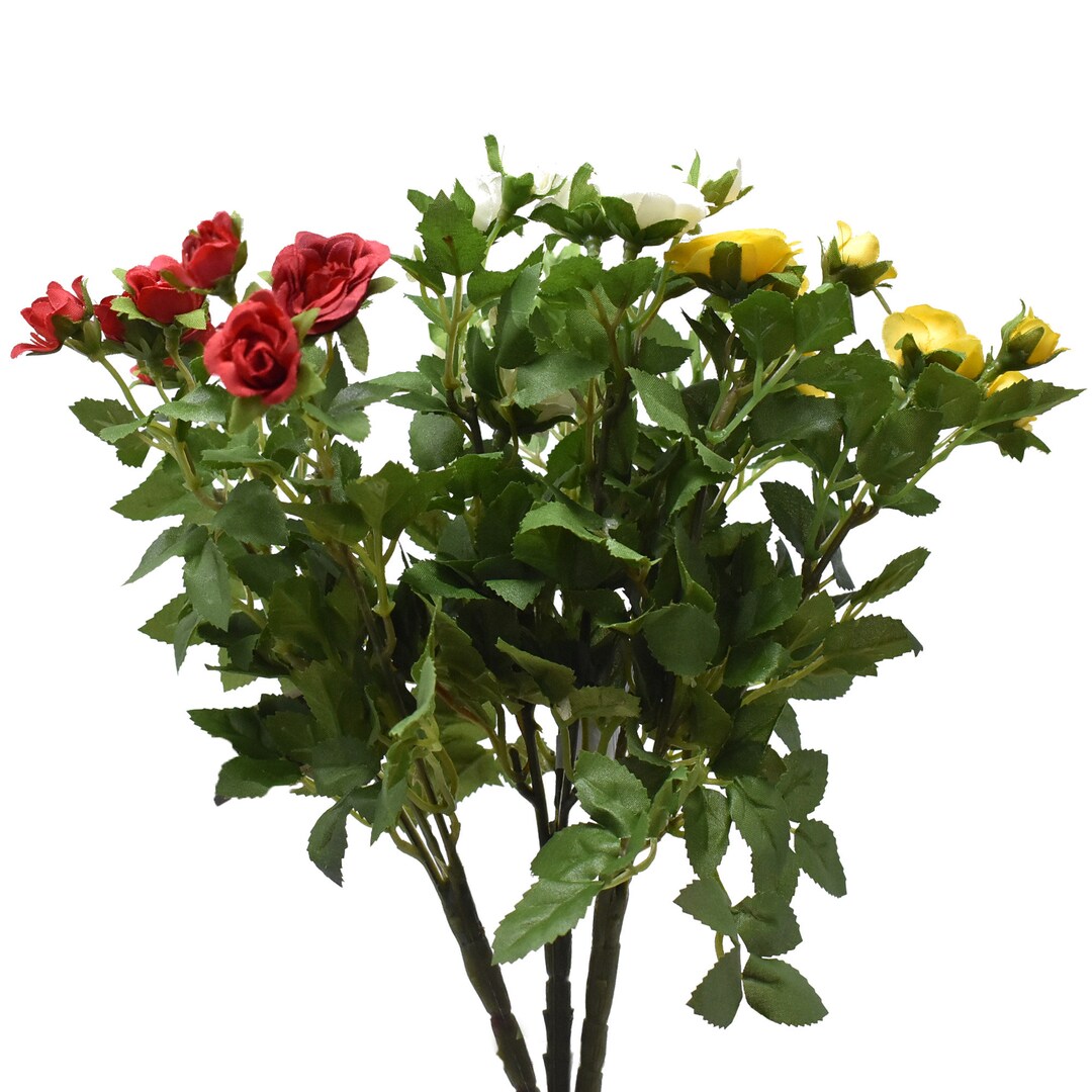 Artificial Mini Rose Bush Spray 10inch Etsy