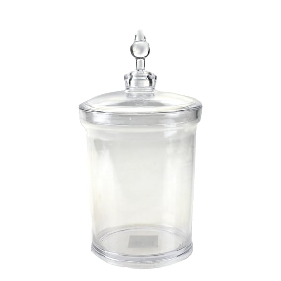 Vaso di caramelle cilindrico in plastica con coperchio, chiaro, 11-1/2-Inch  -  Italia