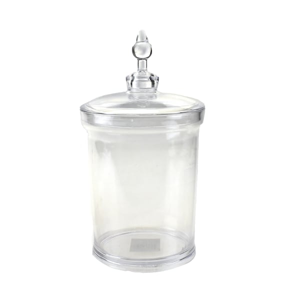 Small Glass Apothecary Candy Jar - Cylinder With Lid