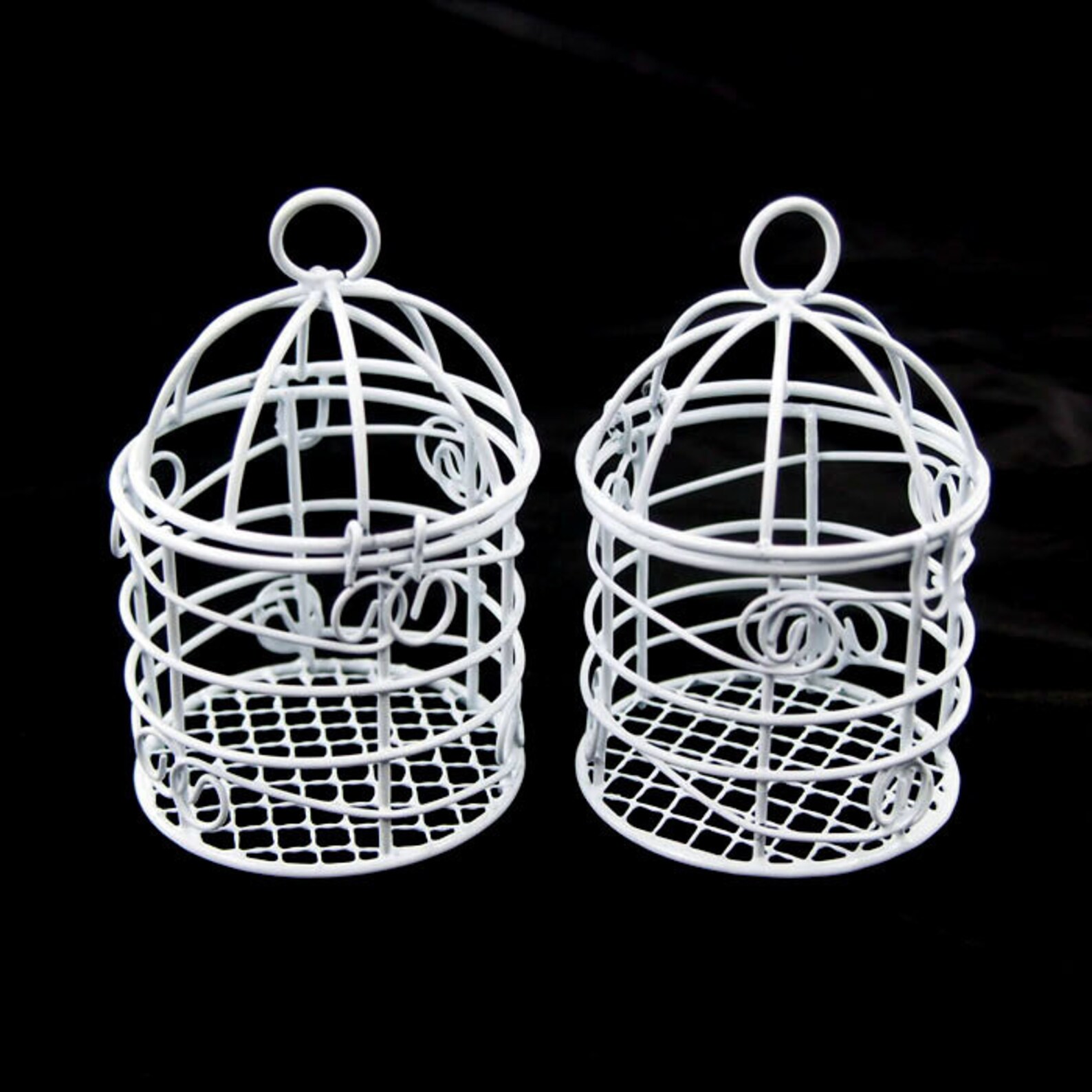 Decorative Metal Mini Bird Cages Centerpiece White 12count Etsy
