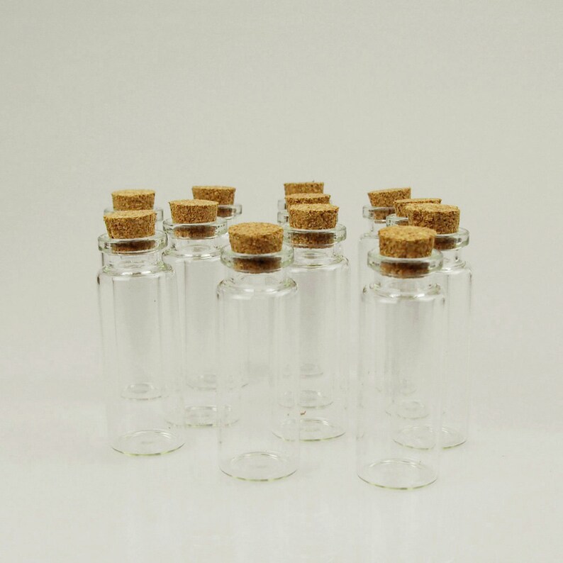 Mini Corked Jar Tube Bottles Favor Souvenir 12piece Etsy