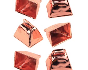 Small Metal Cowbells, Rose Gold, 1-3/4-Inch, 6-Piece