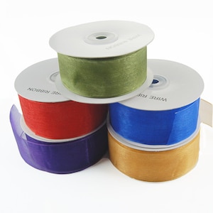 Chiffon Sheer Organza Ribbon, 1-1/2-Inch, 25 Yards